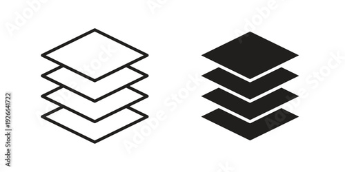 Layers icon collection with multiple styles. EPS10