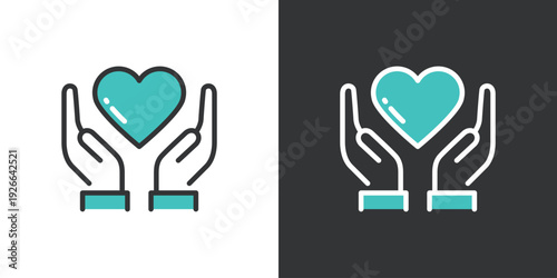 ハートを両手で持つアイコン