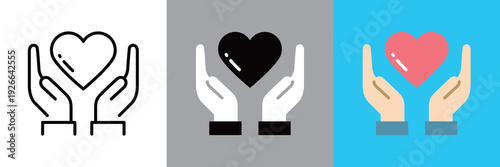 ハートを両手で持つアイコン