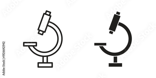 Microscope icon collection with multiple styles. EPS10