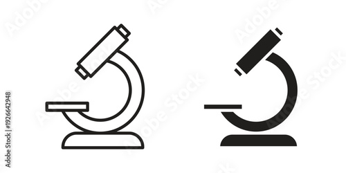 Microscope icon collection with multiple styles. EPS10
