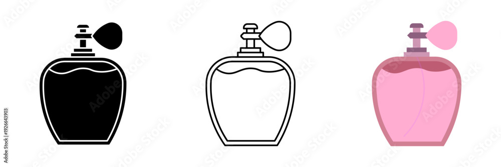 Obraz premium Perfume set icon on white background
