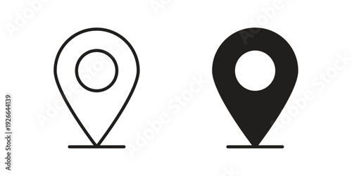 Navigation pin icon collection with multiple styles. EPS10