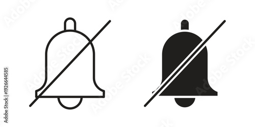 Notification off icon collection with multiple styles. EPS10