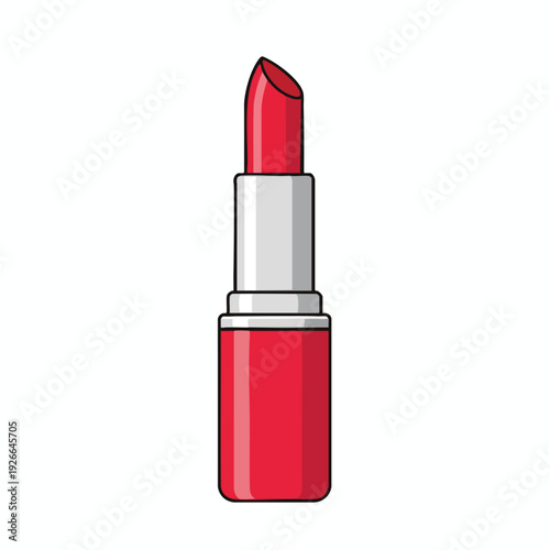 Vibrant Red Lipstick Makeup Product for Beauty and Cosmetics