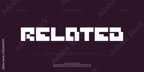 Related, Creative digital abstract sport modern alphabet fonts. Typography technology electronic sport digital game music future creative font. vector illustration
