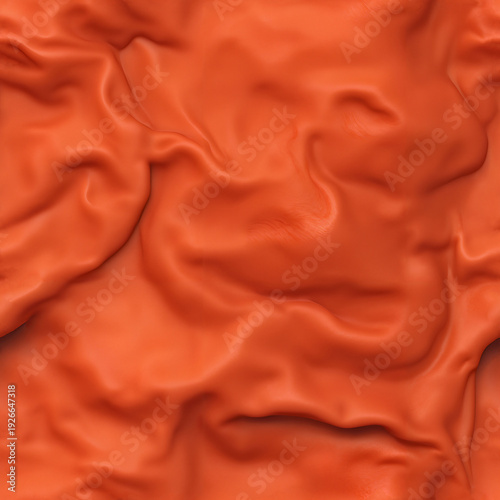 Seamless Orange Wavy Silk Fabric Texture - Digitally Generated CG Background