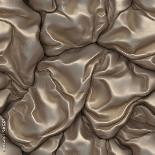 Seamless Silver Metallic Wrinkled Fabric Texture - Digitally Generated CG