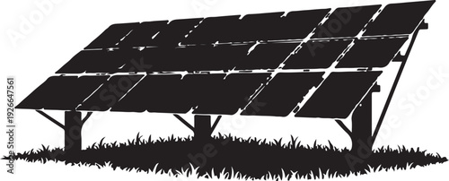 Solar panel array on grassy ground solar panels photovoltaic