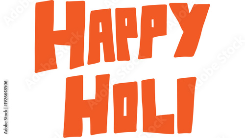 Vibrant Holi celebration illustration featuring colorful text and festive atmosphere, a joyful scene for cultural events.