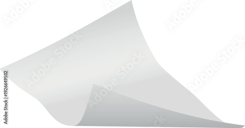 Flying paper sheet. Empty document falling in air