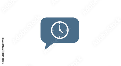 Clock in speech bubble icon.