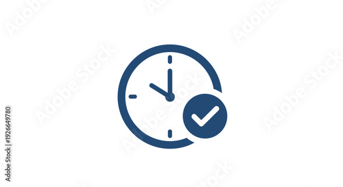 Clock with check mark symbol.