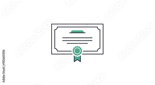 Certificate with green seal ribbon.