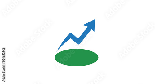 Green Oval with Blue Arrow Graph.