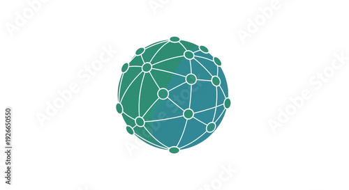 Green Network Globe Connection Symbol.