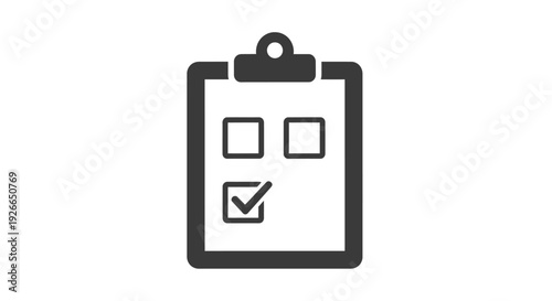 Clipboard with checkboxes and checklist.
