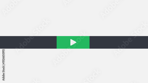 Green play button on black.