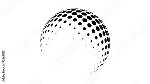 3D Halftone Dotted Sphere Gradient Effect
