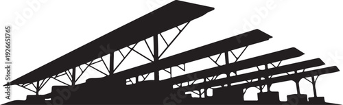 Solar panels on metal structures renewable energy sustainable energy