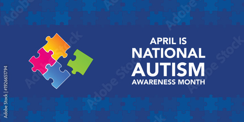 Vector illustration on the theme of World Autism awareness month observed each year on April across the globe. illustration, banner or poster of World autism awareness month.