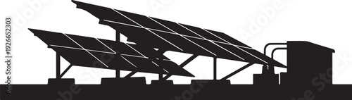 Solar panels with white lines on black background renewable energy