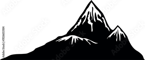 Highland terrain black icon. Rock formation symbol