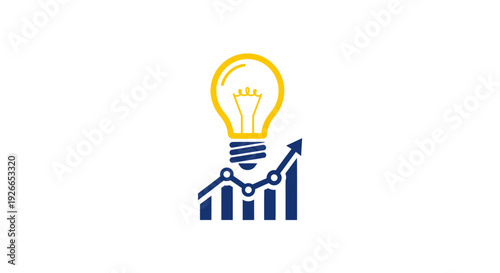 Light Bulb Graph Business Concept Icon.