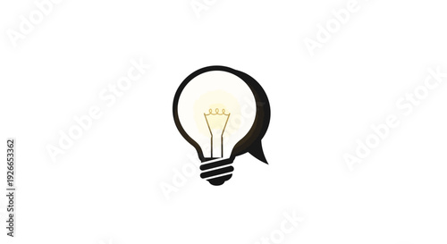 Light Bulb Icon with Speech Bubble.