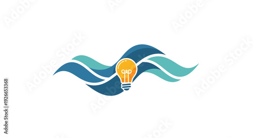 Light Bulb Icon With Waves.