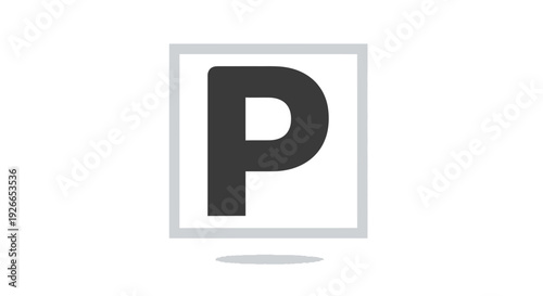 Parking sign with letter P symbol.