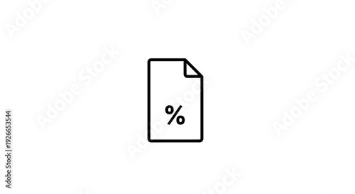Paper with percent sign symbol.