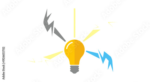 Light Bulb with Electricity Ideas Concept.