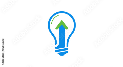 Light Bulb with Green Arrow Up.