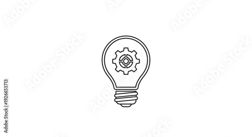 Light Bulb With Gear Inside.