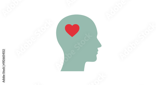 Person Head with Heart Symbol Inside.