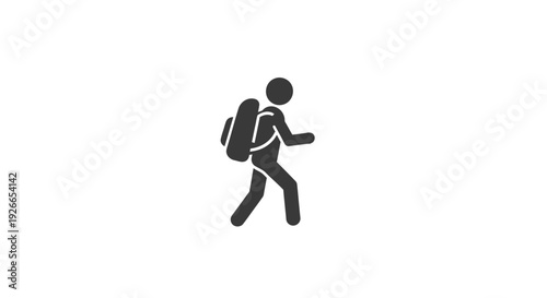 Person Hiking With Backpack Outdoors.