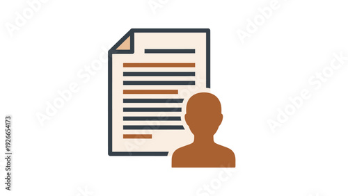 Person Holding a Document Icon.
