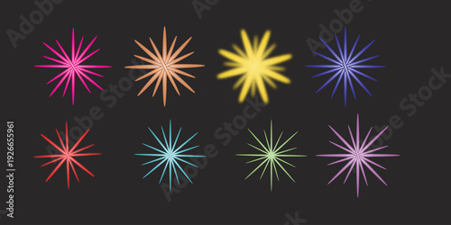 Vibrant fireworks display with a variety of colors and patterns