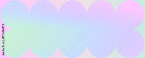 Gradient background with nacre pearl gradation in pink, mint, blue and lavender tones with abstract rounded shapes. Pearl nacre gradient backdrop with soft geometry for creative social media cover