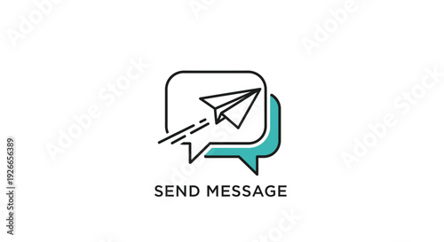 Send Message Chat Icon Design.