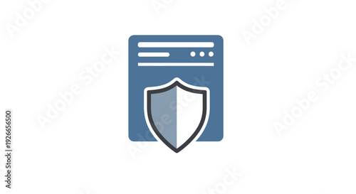 Shield Icon on Blue Background.