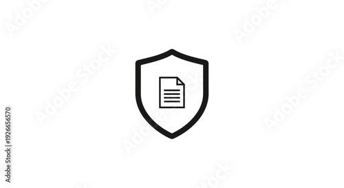 Shield icon with document inside.
