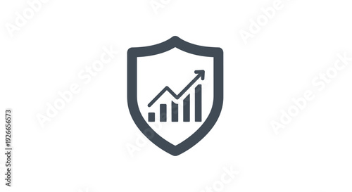 Shield Icon with Graph and Chart.