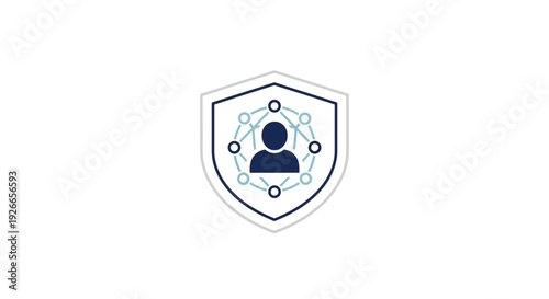 Shield Icon with Person and Network.