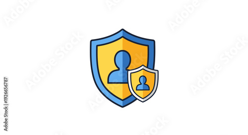 Shield with a person icon.