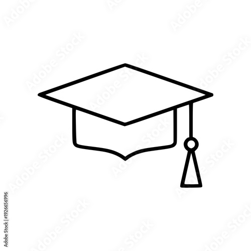 Clean graduation cap vector icon with modern flat mortarboard design, optimized for commercial use and easily recolorable with popular marketplace color palettes for education and UI projects.
