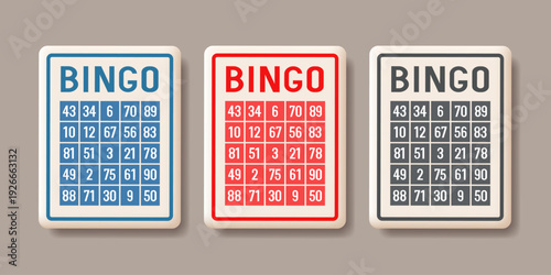 Bingo. Bingo cards icon. Vector 3d illustration