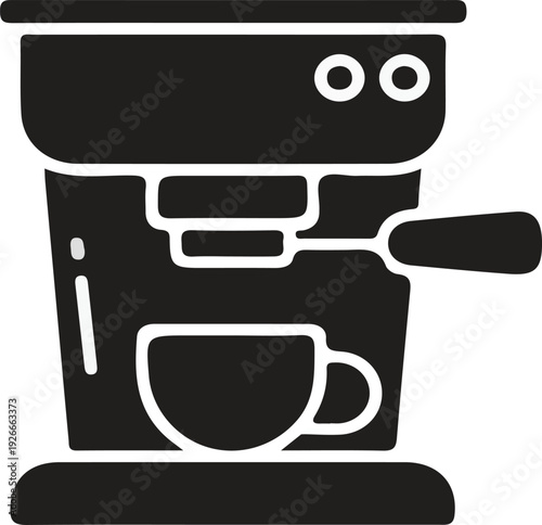 Black espresso machine icon silhouette
