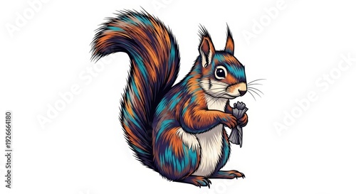 Colorful Squirrel Illustration - A Vibrant Wildlife Portrait.